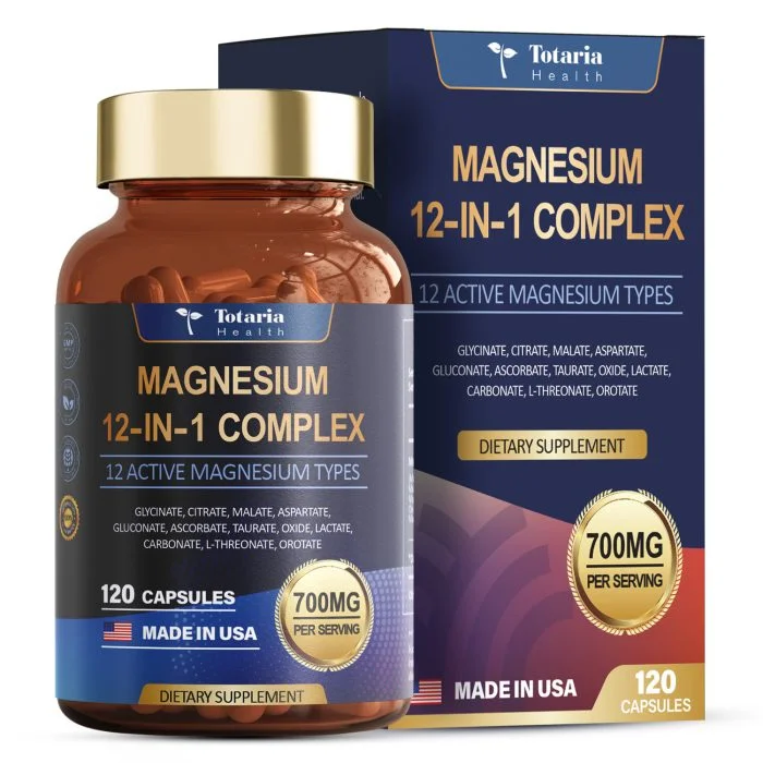 Magnesio 12 en 1 Complex – Calma, Sueño Profundo y Energía (120 Cápsulas)